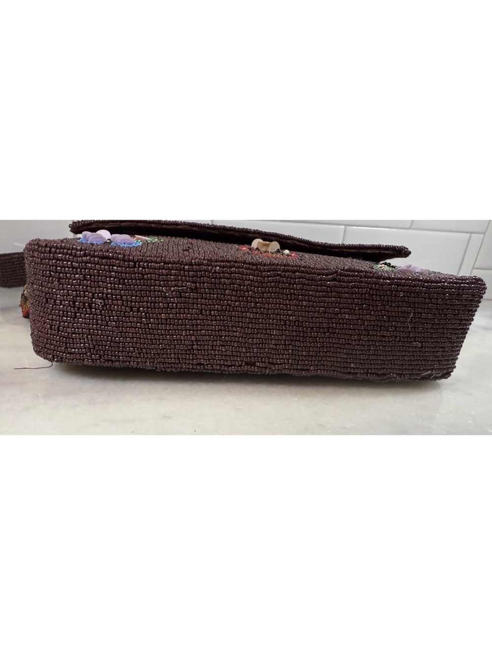 New Release Viral India Beaded Butterfly & Ladybug Shoulder Bag Brown NWT Charm - Picture 3 of 6